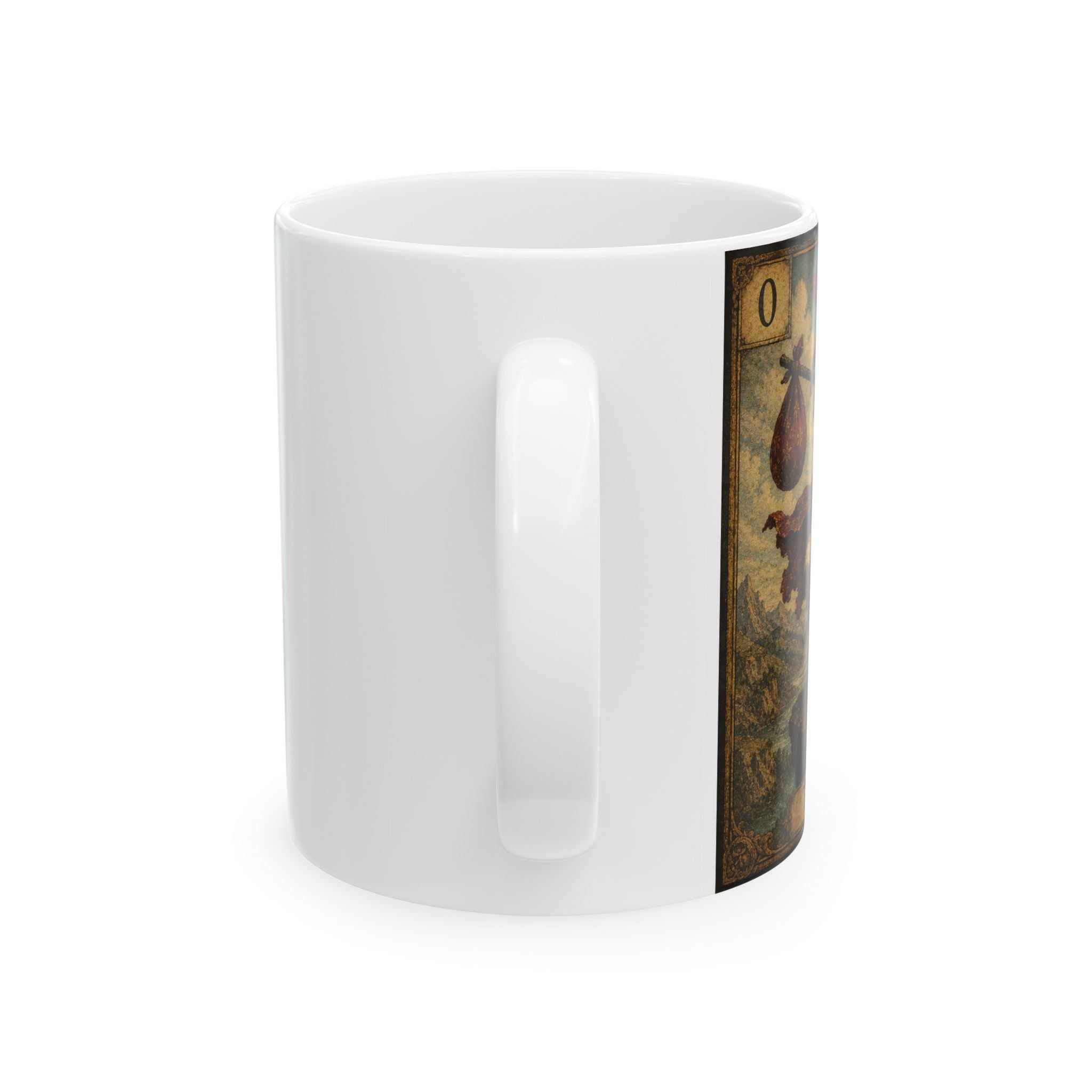 Tarot Moonlight Ceramic Mug — The Fool Tarot Card Illustration (11oz, 15oz)