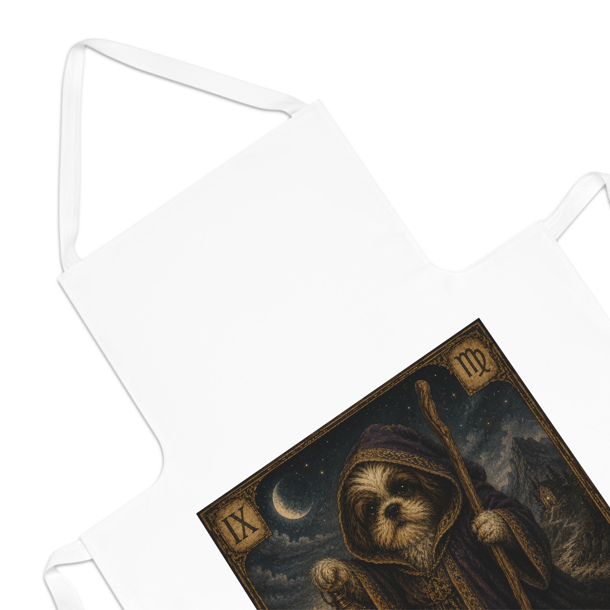Copy of Tarot 'The Fool' Puppy Apron — Whimsical Dog Tarot Kitchen Apron