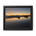 Framed Matte Canvas Sunset Harbor Wall Art — Tranquil Coastal Landscape Print