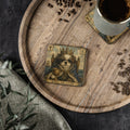 Tarot King of Cups Dog Coasters — Vintage Crowned Pup Drink Coaster Set