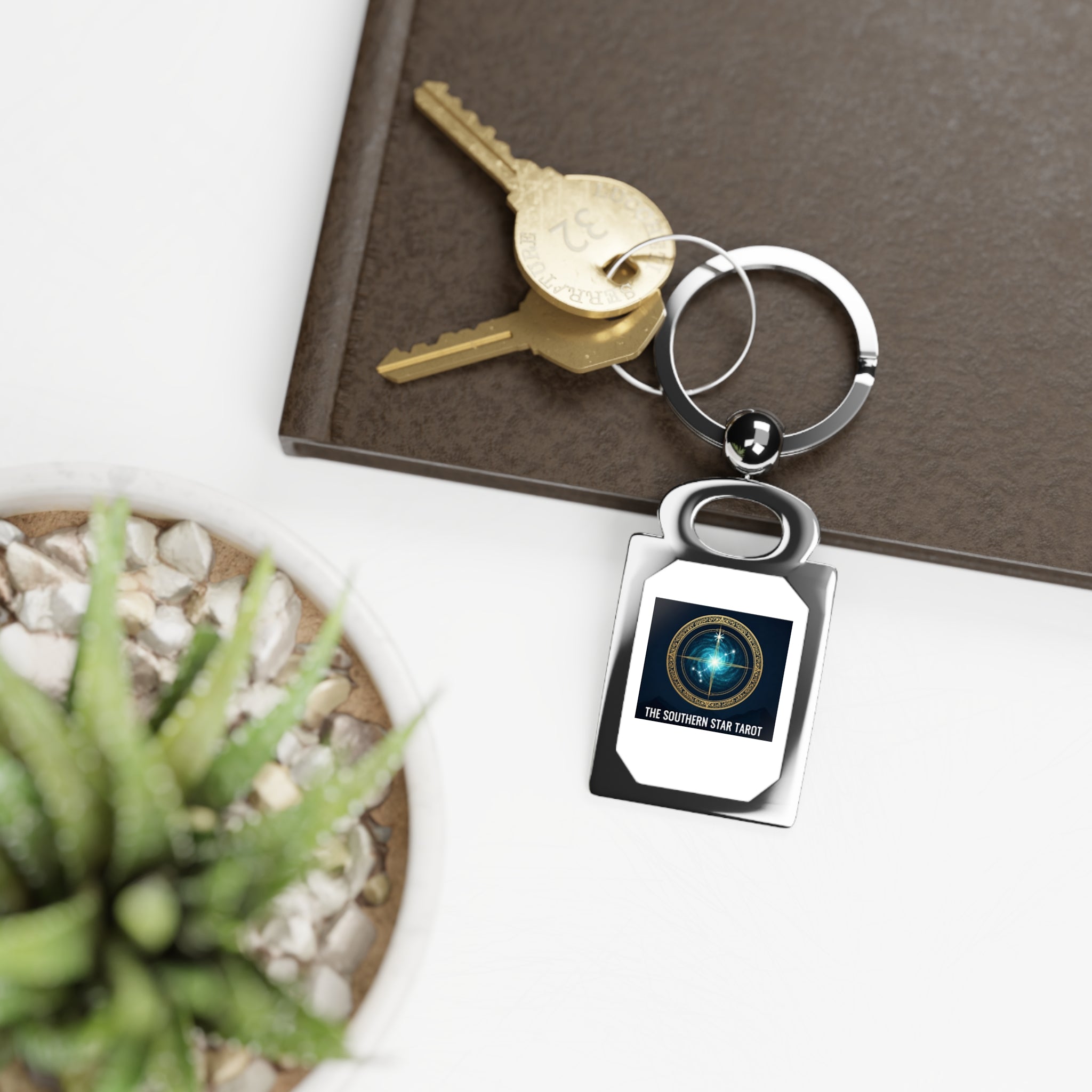 Tarot Logo Rectangle Photo Keyring — The Southern Star Tarot